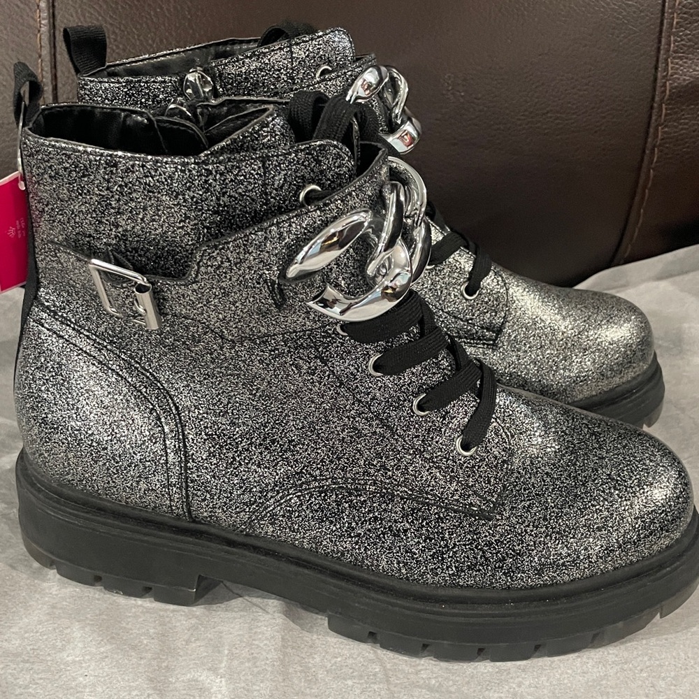Nina Silver Glittery  Boots